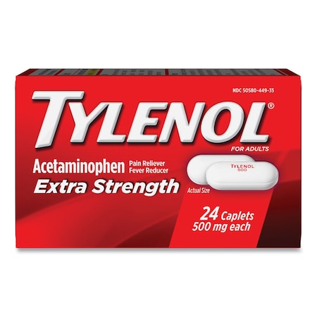 Tylenol Extra Strength Pain Reliever Caplets, 24 Caplets 044905
