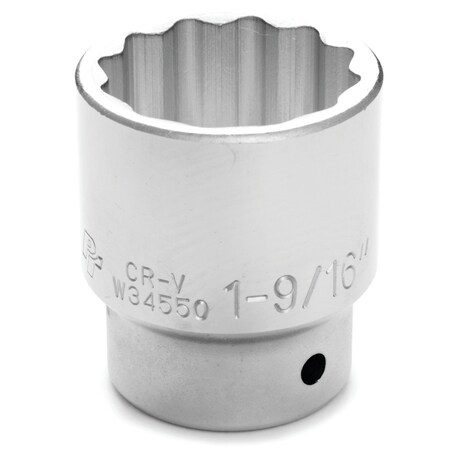 Perform Tool Socket 3/4 In Drive; 19/16 In; Standard; 12 Point; Polished Nickel Chrome Plated; Vanadium Alloy W34550