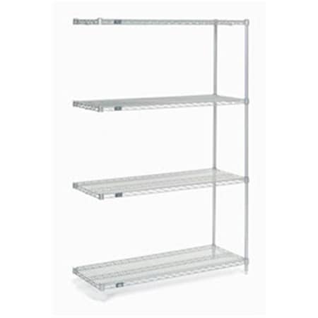 Nexel Add-On Poly-Z-Brite Wire Shelving, 54 x 24 x 54 in. 796248
