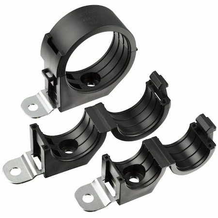 Heyco Cable Clamp, Steel, 1-1/2 in Bundle Dia., Black, 280 PK 15474B