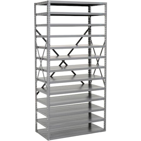 Global Industrial 13 Shelf, Open Steel Shelving, 36"W x 18"D x 73"H, Starter, 20 GA, Gray 235032