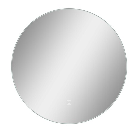 Homeroots 24" Clear Lighted Round Unframed Bathroom Vanity Mirror 564850