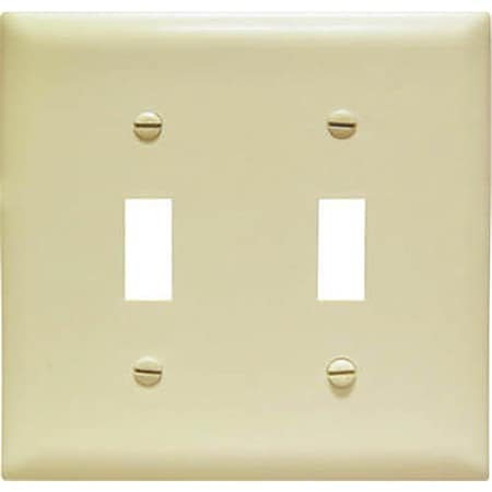 Nextgen TPJ2ICC10 2 Gang 2 Toggle Opening Nylon Wall Plate, Ivory NE569212