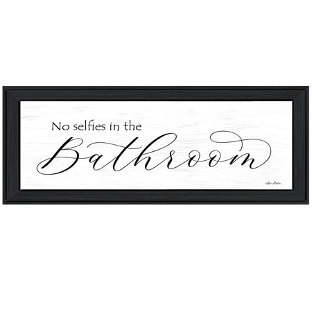 Homeroots No Selfies in the Bathroom 2 Black Framed Print Bathroom Wall Art 415401