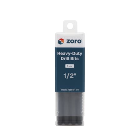 Zoro 1/2" Drill Bit, Heavy-Duty M2-Premium HSS Jobber Length Split Point Black/Gold Finish ZDB-01-1/2