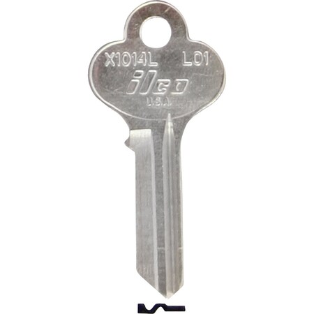 Ilco Lori Nickel Plated House Key LO1 / X1014L, 10PK IAL0109600B