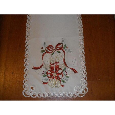 Fastfood MH09123-1454 14 x 54 in. Embroidered Christmas Candles Cutwork Table Runner FA2570269