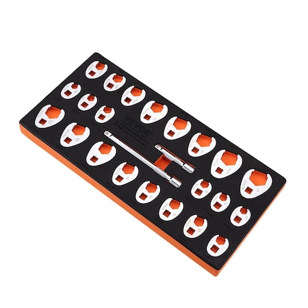 Vevor Crowfoot Wrench Set 1/2" Drive 14-Piece Crows Foot Wrench Set SAE 40CR, 14PK XMNJ0014