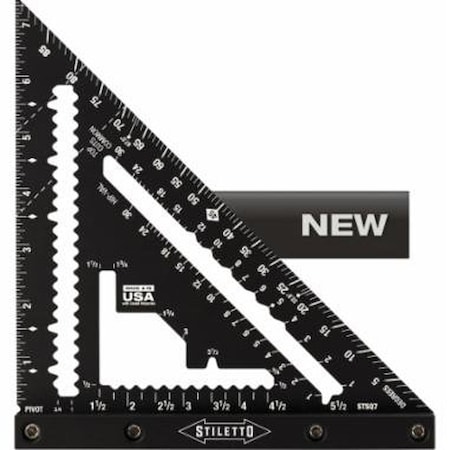 Stiletto Carpenter Square, 1/16 in Graduation, Aluminum, 7 in L, 1 in W STSQ7