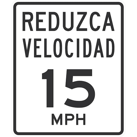 Lyle Reduzca Velocidad 15 MPH, 36x30, Engineer Grade, White G-15895-EG_36x30