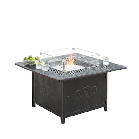 Convenience Concepts 42 in. Aluminum Outdoor Square Propane Fire Table, Antique Copper HI2628469