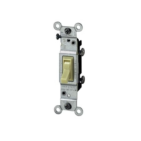 Leviton Toggle Switch, 15 Amp, 120 Volt, Ivory 1451-2I