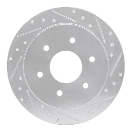 Dynamic Friction Co DFC Brake Rotor - Drilled and Slotted - Silver 631-67090R