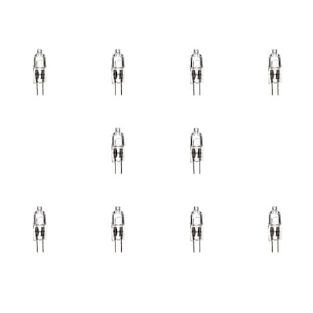 Bulbrite Mini 5w Equivalent T3 Bi-Pin Base G4 in Clear Finish Dimmable Soft Wht 2900K Halogen Lght Bulb, 10PK 860778