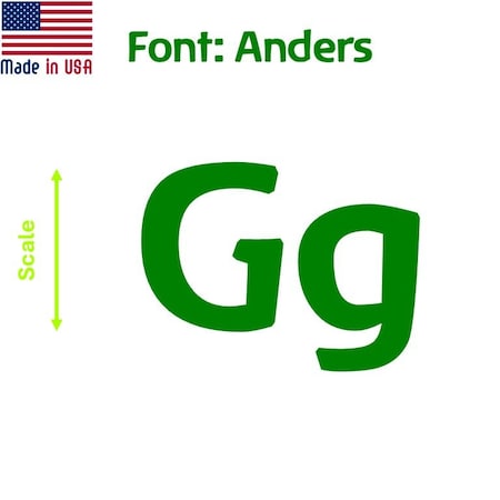 Aacc Self-Adhesive Vinyl Letter: G, Scale: 50 cm. Color: Green Font: Anders by, 8PK AACC-Anders-UG-Green-M50x8