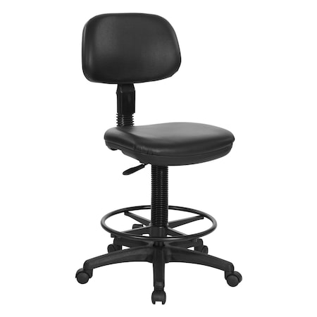 Office Star Products DC Series Sculptured Vinyl Drafting Chair, Black DC517V