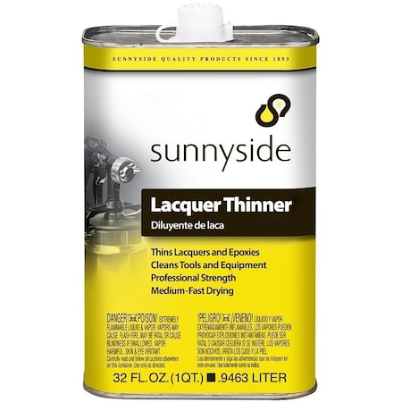Sunnyside Lacquer Thinner, Liquid, Clear, 1 qt, Can 45732