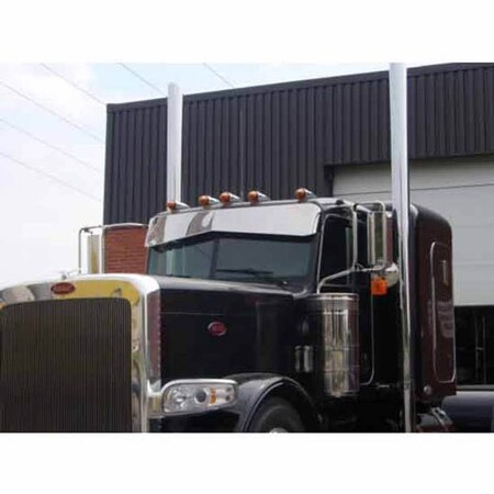 Replacement For Peterbilt 379 Year 1999 12 To 8In Stainless Stl Bowtie Drop Visor Side Mount