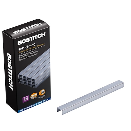 Bostitch Premium Staples for P3-Chrome Plier Stapler, 0.25-Inch Leg, 5,000 Per Box SP191/4