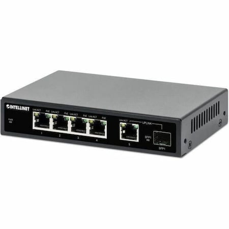 Intellinet Network Solutions Intellinet 5-Port Gigabit Ethernet PoE+ Switch with SFP Port 561822
