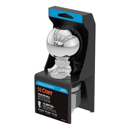 Curt Trailer Ball, 2-5/16 in Dia Ball, 1-1/4 in Dia Shank, 15,000 lb Gross Towing, Steel 40078