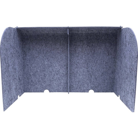 Ghent Acoustic Desktop Surround Protection Screen, Silver PET Felt, 24''H x 36''W x 18''D ADS2436SIL