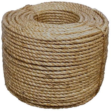 Wellington 28776 Rope, 34 in Dia, 600 ft L, 972 lb Working Load, Manila Hemp, Natural 30-006