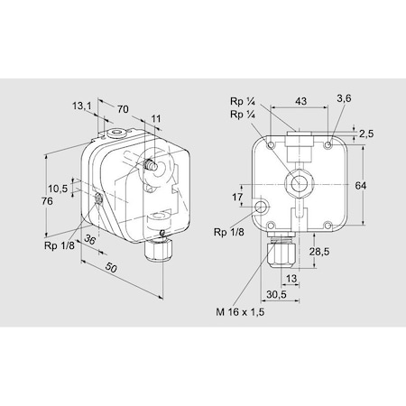 Honeywell Kromschroder SW, PRESS, GAS, DG 10H 3T KS84447610