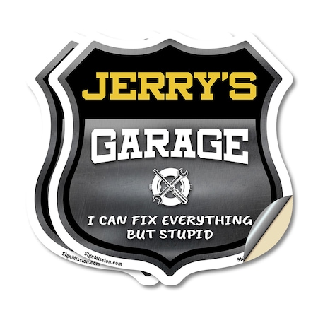 Signmission Jerry's Garage I Can Fix Everything But Stupid, 12 inch X 12 inch, Vinyl Decal, 2PK SHI-D-2PACK-12-490-JERRY