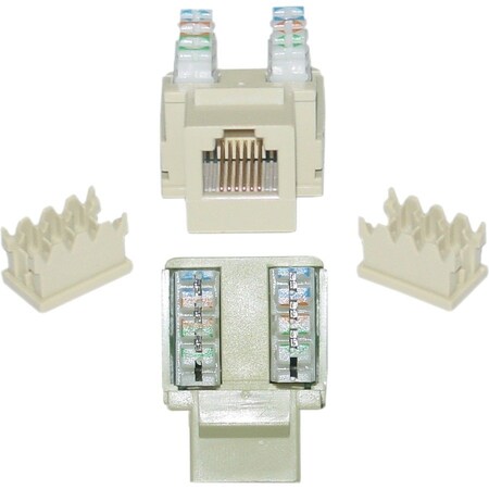 Cable Wholesale Keystone Insert, Beige, Phone/Data Jack, RJ11 / RJ12 Female to 110 Type Punch Down 320-120IV