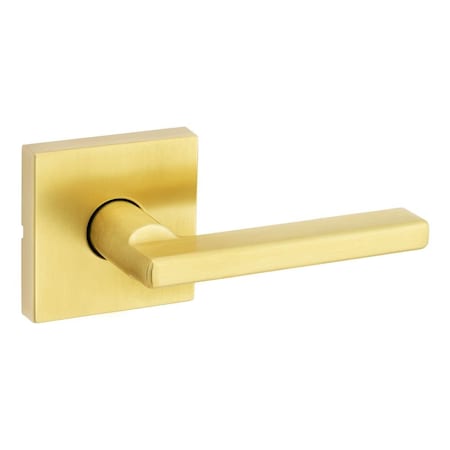 Kwikset Halifax Lever with Square Rose Passage Door Lock with 6AL Latch and RCS Strike Satin Brass Finish 720HFLSQT-4