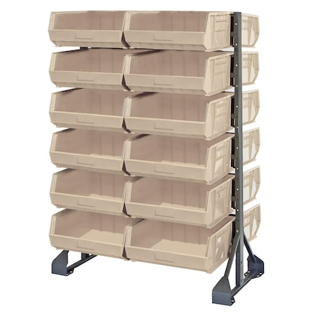 Quantum Storage Systems DOUBLE RAIL HANGER UNIT W/24 CLEAR BINS QRU-12D-250-24CL