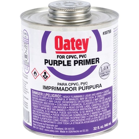 Oatey 32 Oz. Purple Pipe and Fitting Primer for PVC/CPVC 30758