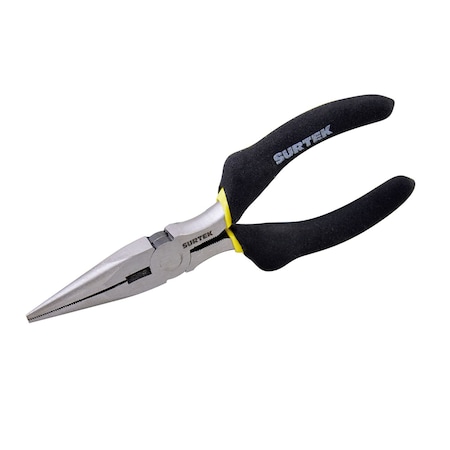 Surtek Electrician Plier Rubber Grip Handle 8in Long Nose 925