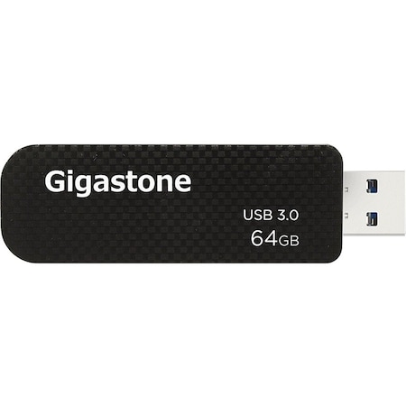 Gigastone Dane-Elec 64GB USB 3.0 Flash Drive - 64 GB - USB 3.0 - Black - 1 / Pack GS-U364GSLBL-R