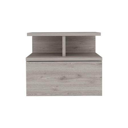 Homeroots 12" Light Gray Wood One Drawer Nightstand 529081