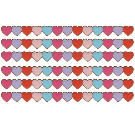 Teacher Created Resources Home Sweet Classroom Hearts Die-Cut Border Trim, 35 Feet Per Pack, 6PK TCR8457