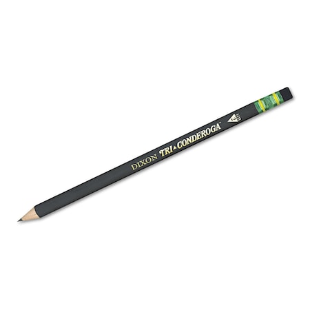Dixon Ticonderoga Tri-Conderoga Triangular #2 Woodcase Oversized Pencil, HB #2, Black Lead, Yellow Barrel, 3PK X22506X