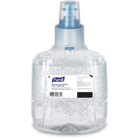 Purell Hand Sanitizer, Green Certified, Gel, 1200mL LTX-12 Refill, PK2 1903-02