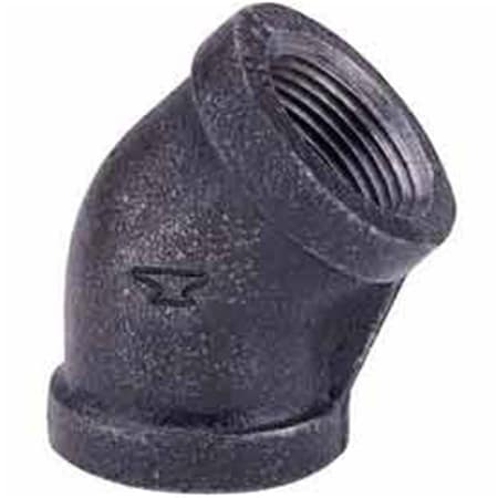Anvil 0.75 in. Black Malleable 45 deg Elbow - 150 PSI B1754479