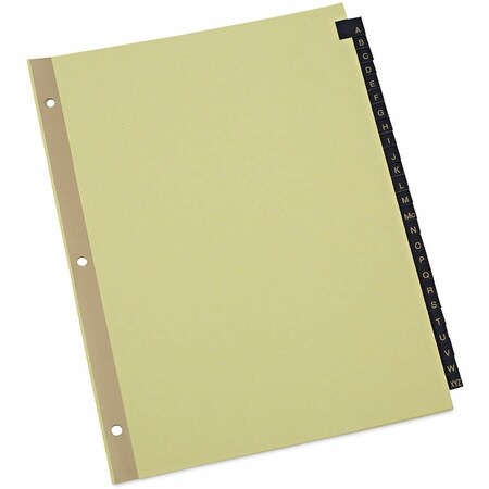 Universal One Leather-Look Mylar Tab Dividers, 25 Alphabet Tabs, Letter, Black/Gold, Set of 25 UNV20821***