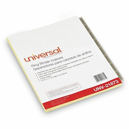 Universal Economical Insertable Index, Clear Tabs, 8-Tab, Letter, Buff, 6 Sets/Pack UNV21873***