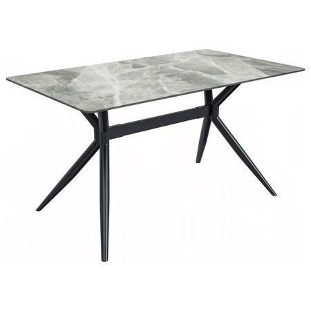 Leisuremod Rectangular 55.11 in W, 29.9 in L, Stone/Stainless Steel, Light Grey ETBL-55IGR-S