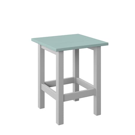 Polybird OVAL END TABLE.      SAGE AND WHITE POLYBIRD P52