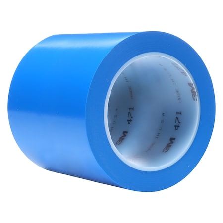 3M Floor Marking Tape, vinyl, No Legend, Blue, 4 in W., 5.2 mil Thickness 471