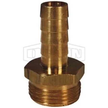 Dixon Short Shank Hose Coupling, 1/2 x 3/4 in Nominal, Hose x Male NPSM End Style, Brass BS416