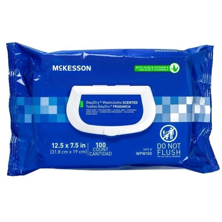 Staydry Scented Personal Wipe, 7-1/2 X 12-1/2 Inch, WPW100, Soft Pack, 100PK WPW96