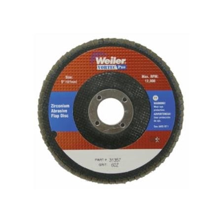 Weiler 5 in Vortec Pro Abrasive Flap Disc, Angled, Phenolic Back 804-31357