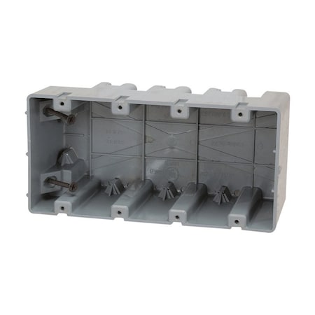 Madison Electric Products. Electrical Box, 74 cu in, Device Box Type, 4 Gangs, PVC MSB4G
