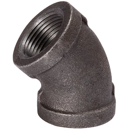 Southland 1/2'' 45 Deg. Malleable Black Iron Elbow, 1/8 Bend 520-203BG